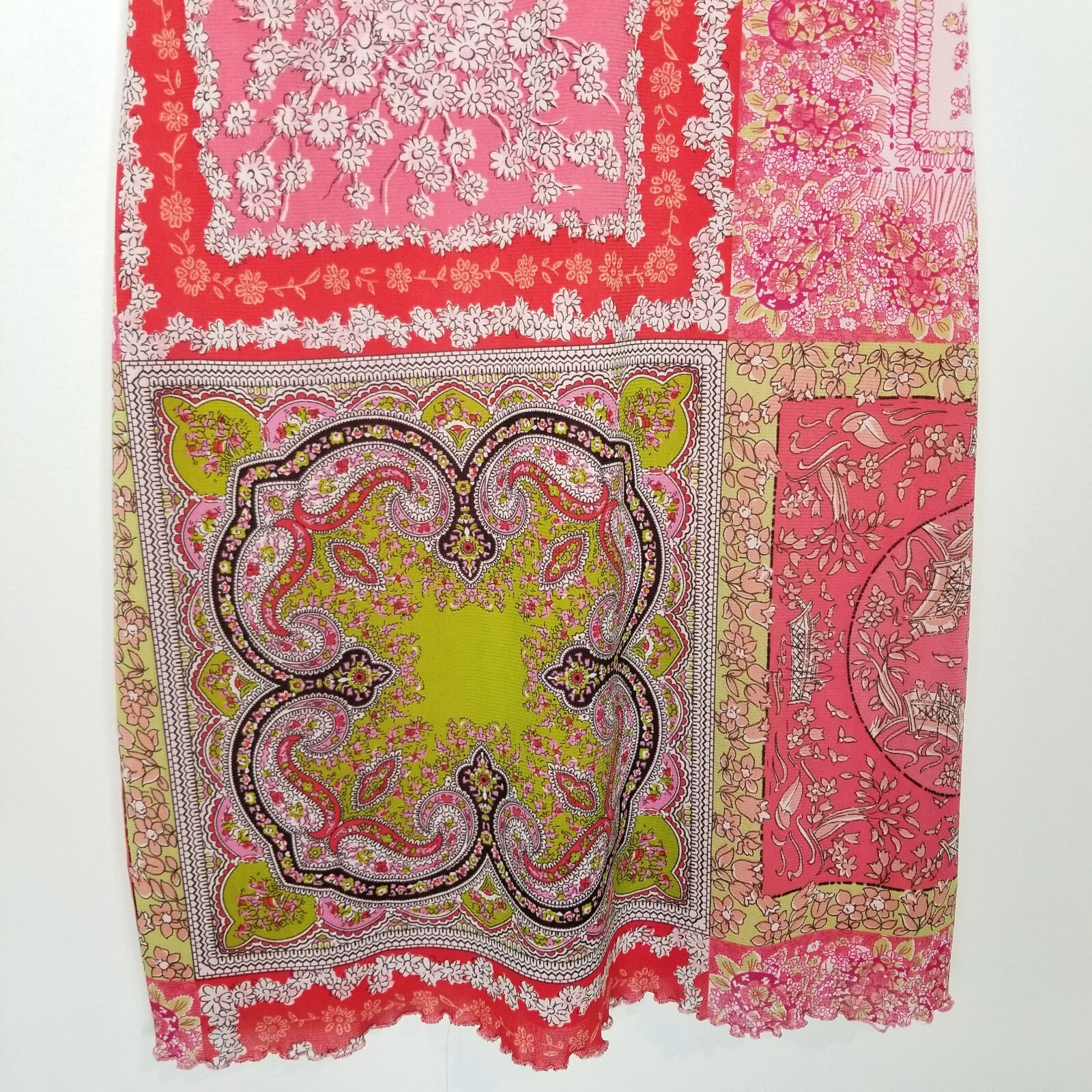 Xhilaration Women Mosaic Print Boho Mini Sundress Sz M Pink Babydoll Y2K