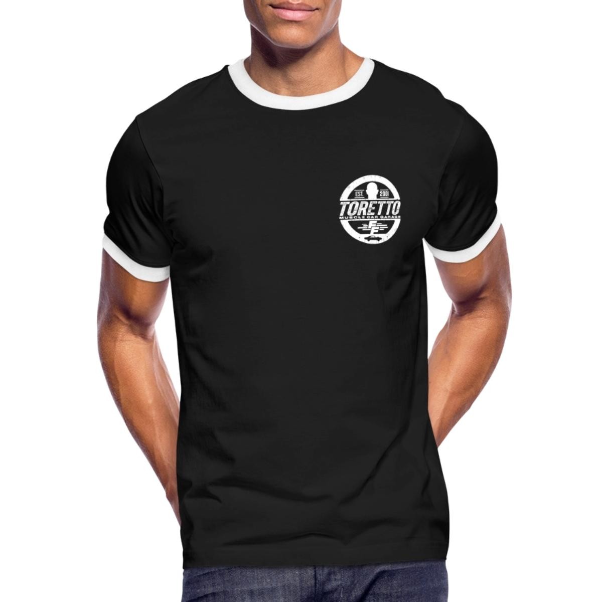 Fast And Furious Logo With Dom Toretto Men’s Ringer T-Shirt