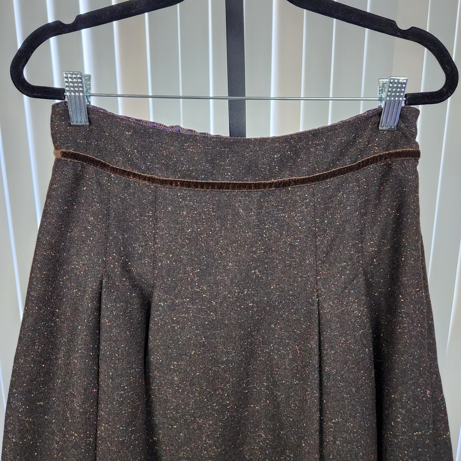 Cynthia Steffe Vintage Wool Blend Midi Pleated Skirt Embroidered Women’s Size 2