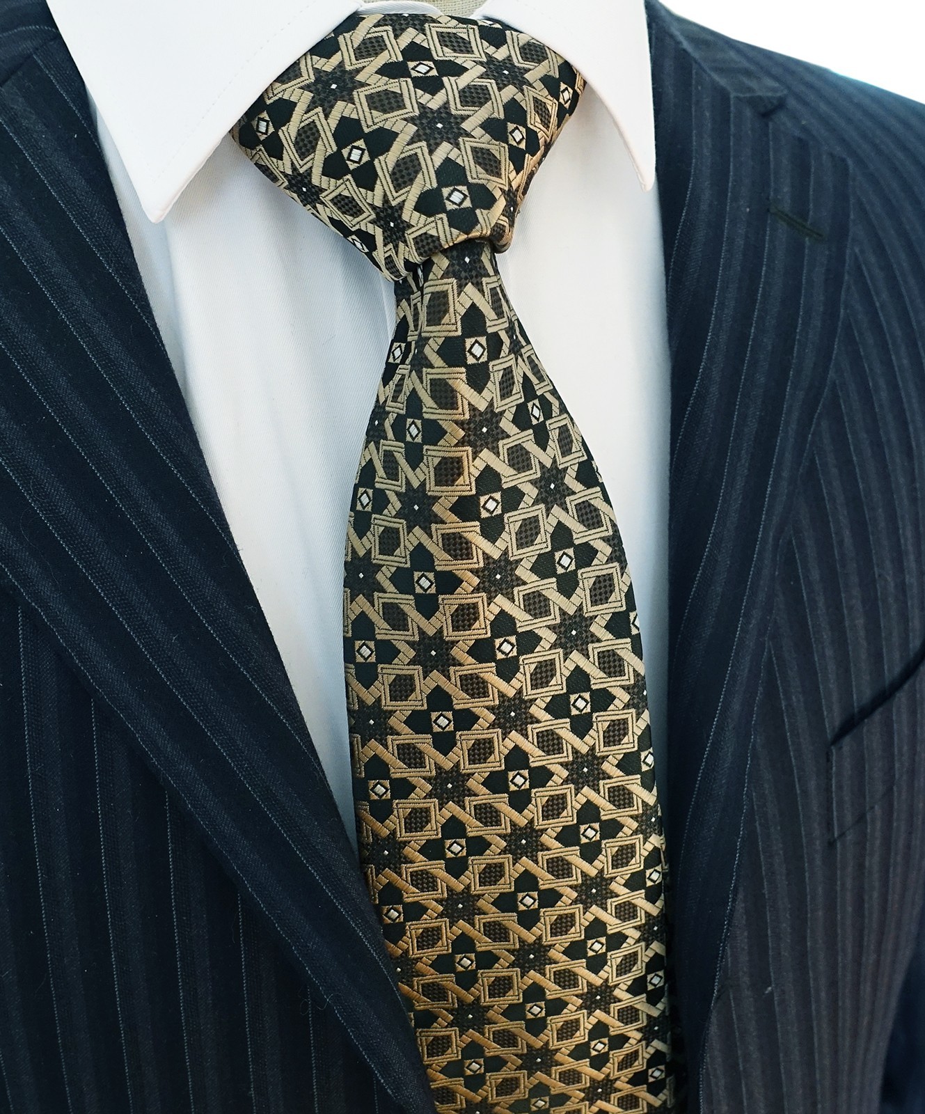 Extra Long Mens 63″ Tie Woven Jacquard Brown/beige XL Necktie 160cm 2PCS Pack