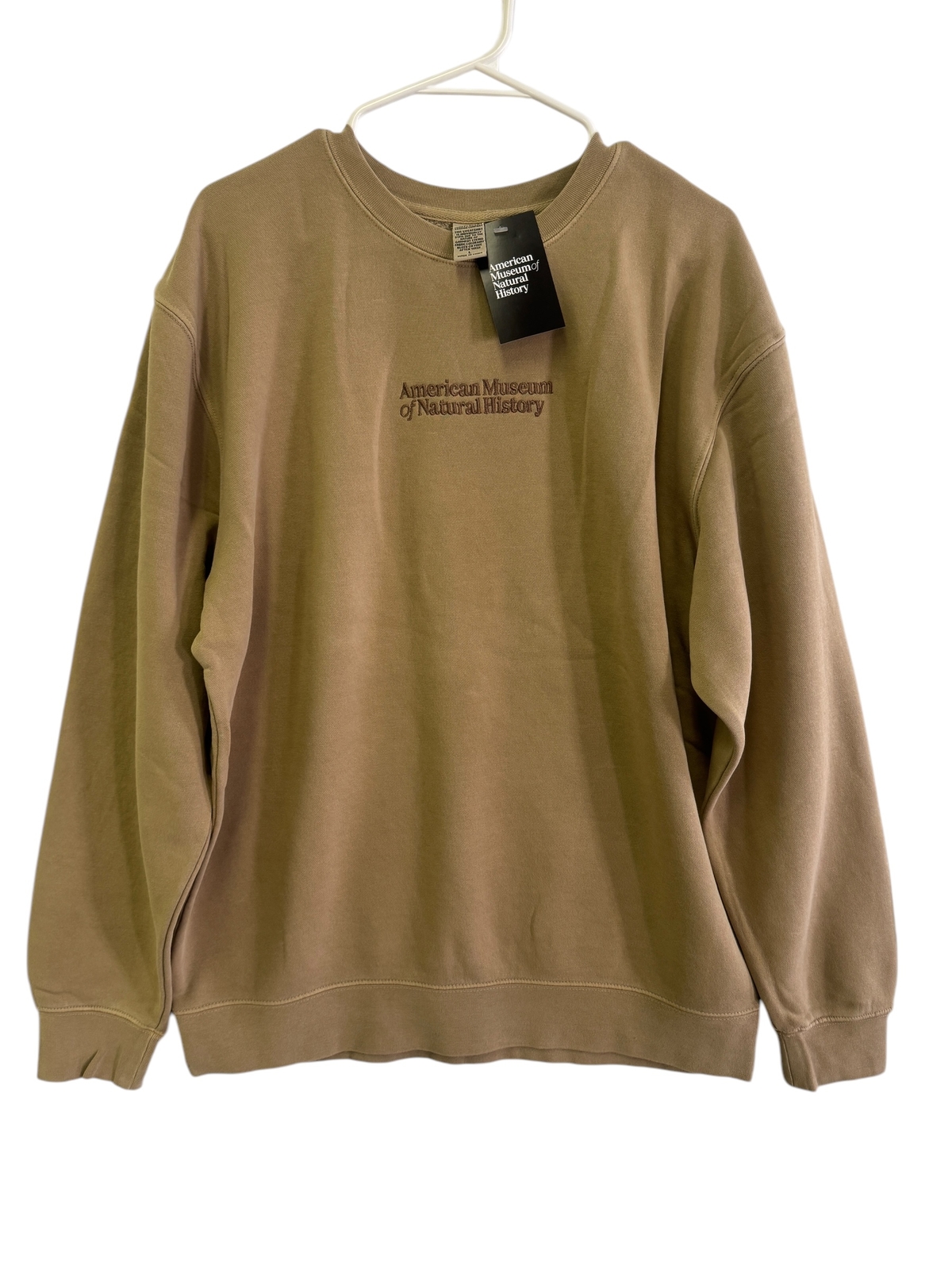 American Museum Of Natural History Pullover Brown Logo Sweatshirt Size Large