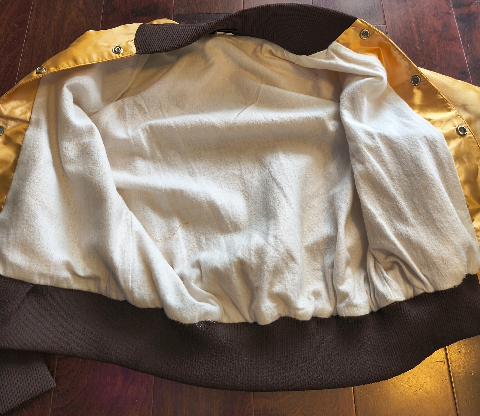 Vintage 1980s Mercedes-Benz Satin Bomber Jacket Gold F1 Racing Made in USA Small