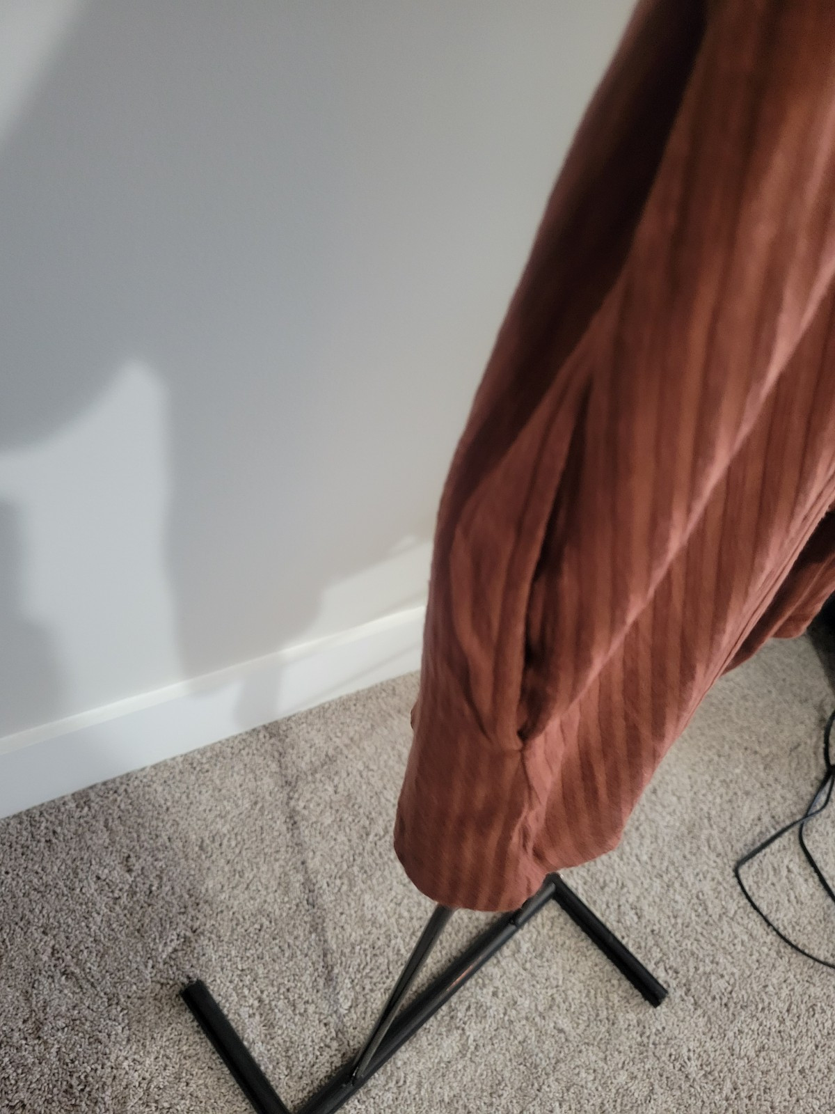 Hue Rust Brown Size 2X Ribbed Long Sleeve Cardigan NWT Rayon Poly Spandex Blend