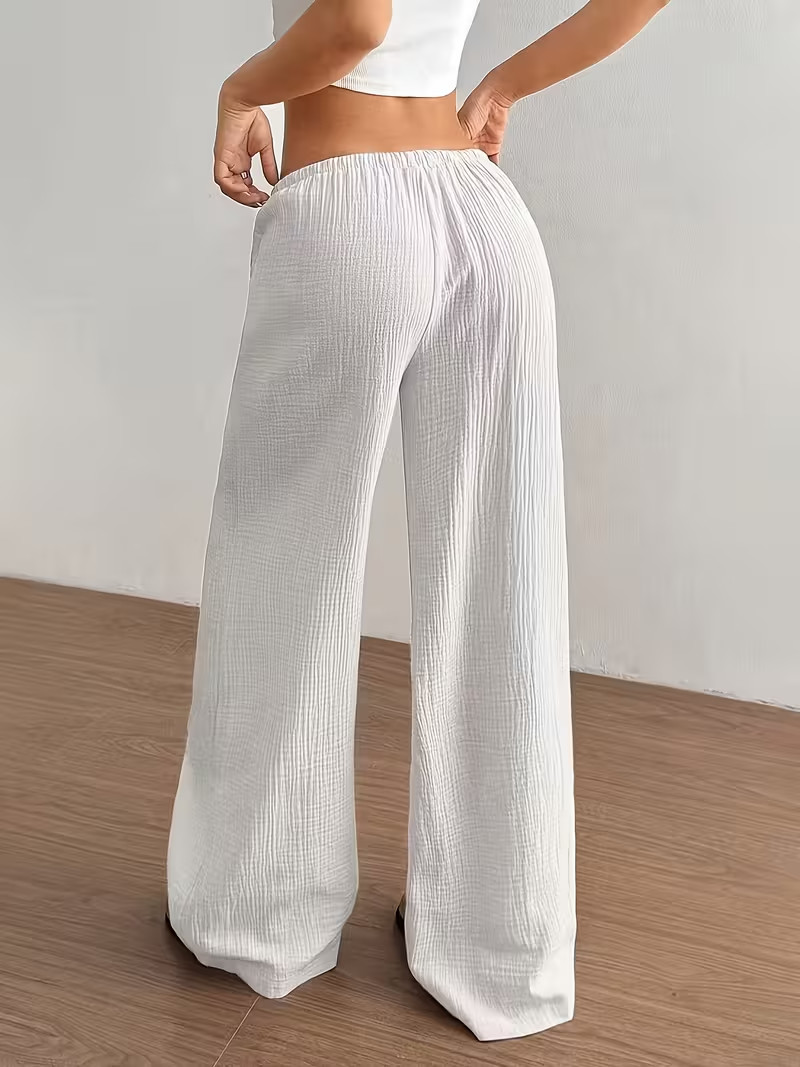 Women’s Elegant Trousers Casual Straight-Leg Pants – UK 10 (Choice Of Colours)