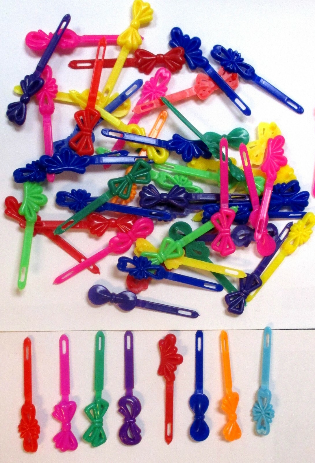 RIBBON STYLE HAIR BARRETTES, PLASTIC , “Random colorand design only” — HB655