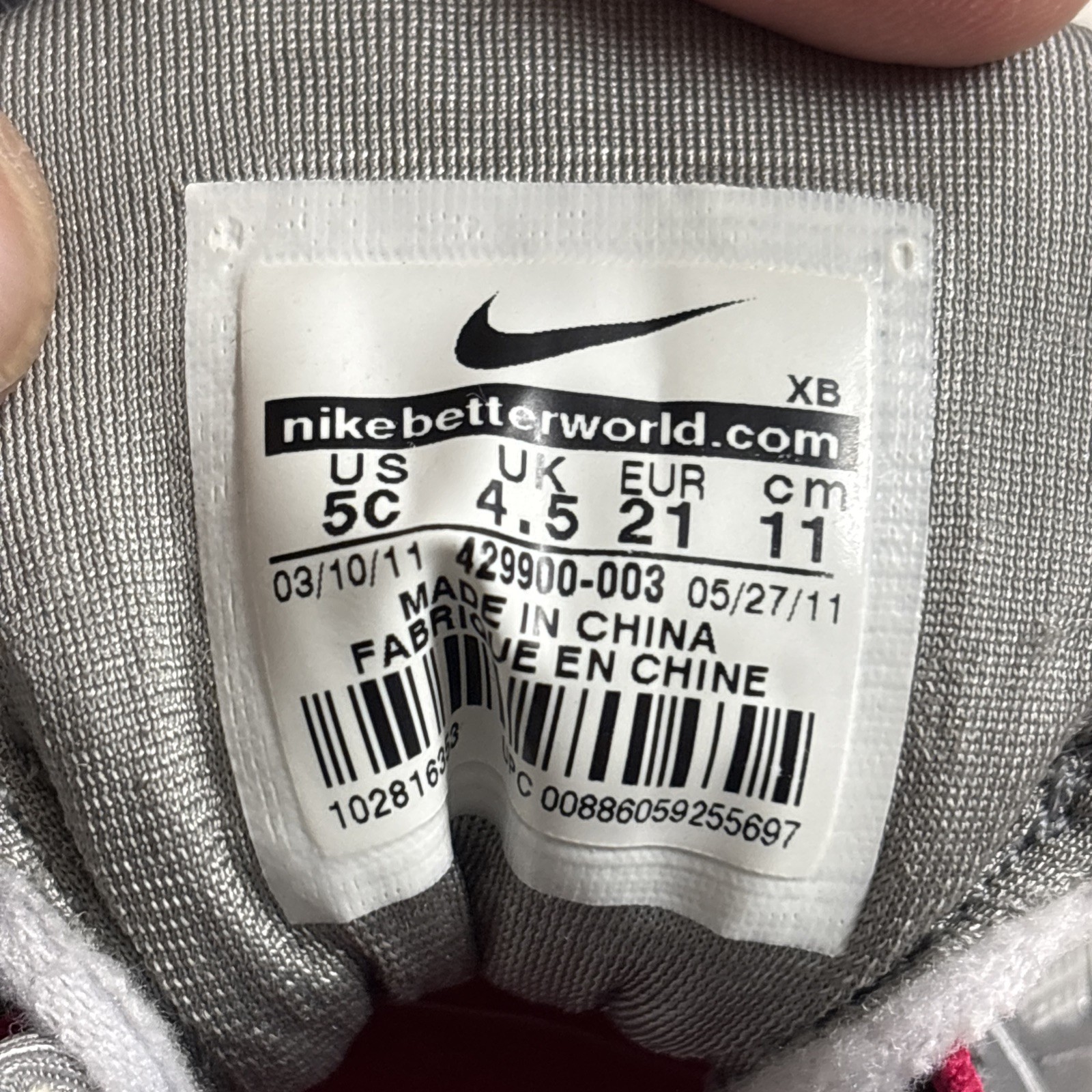 Nike Pink/Silver Synthetic Mesh Toddler Size 5C Nike T-Run 3 ALT RARE NWT