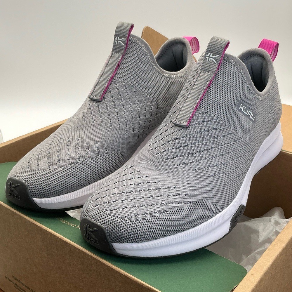 NWT KURU ATOM Slip-On Stone Gray-Berry Pink women size 9 M