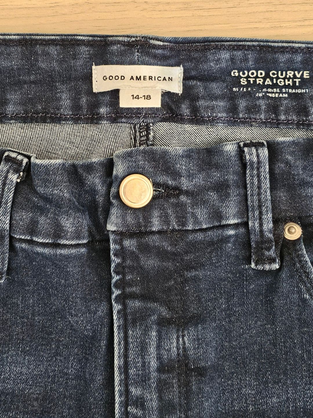 Good American Always Fits Good Curve Straight Jeans 14-18 Plus High Rise