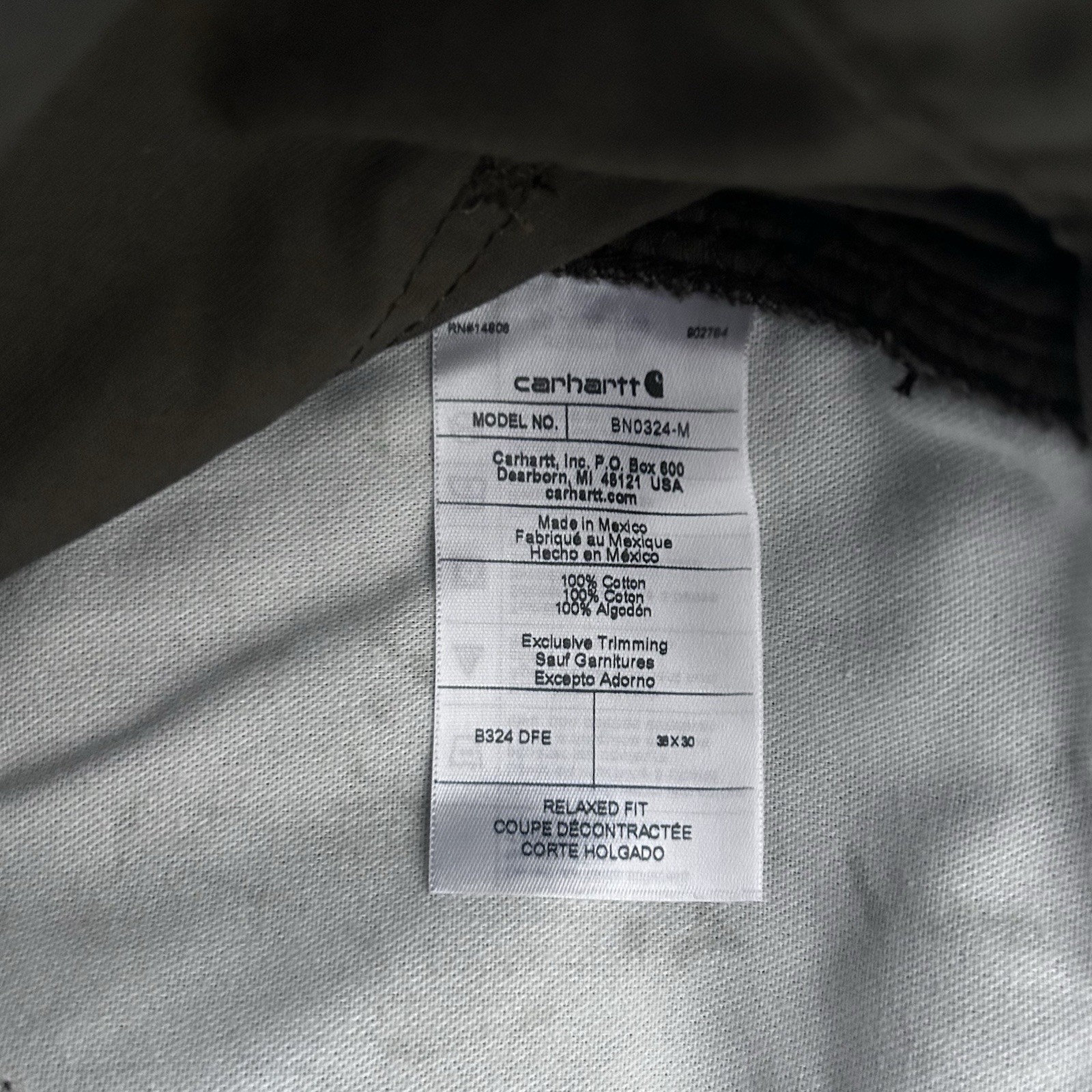 Carhartt Washed Twill Utility Work Pants Mens 35×30 Relaxed Fit Brown B324-DFE