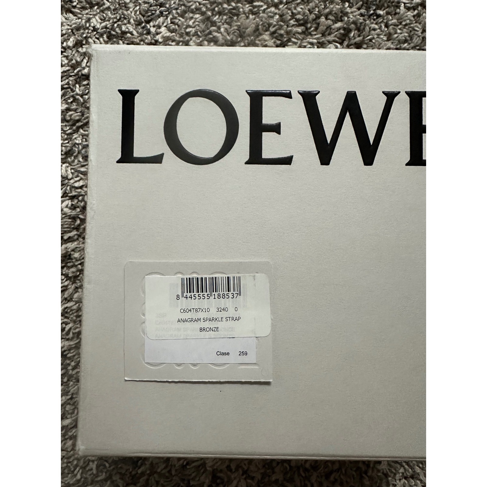 Authentic Loewe Anagram Sparkle Strap Bronze Tan Jacquard Leather Handbag Strap