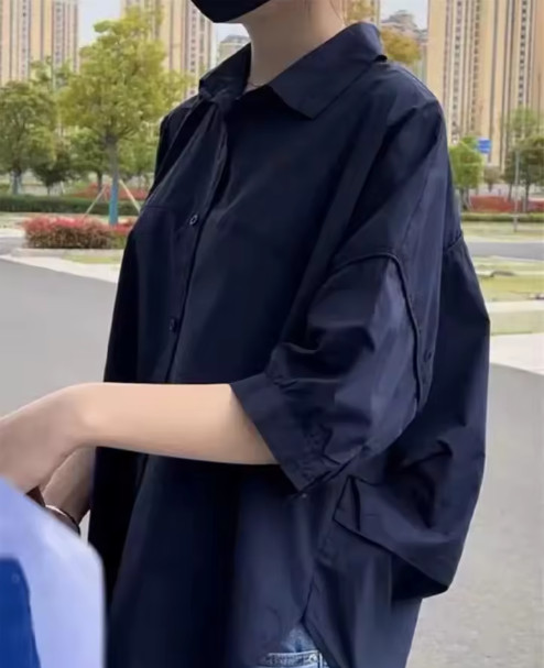 Womens Oversized Linen Blouse Loose Summer Korean Y2K Casual Shirt Top