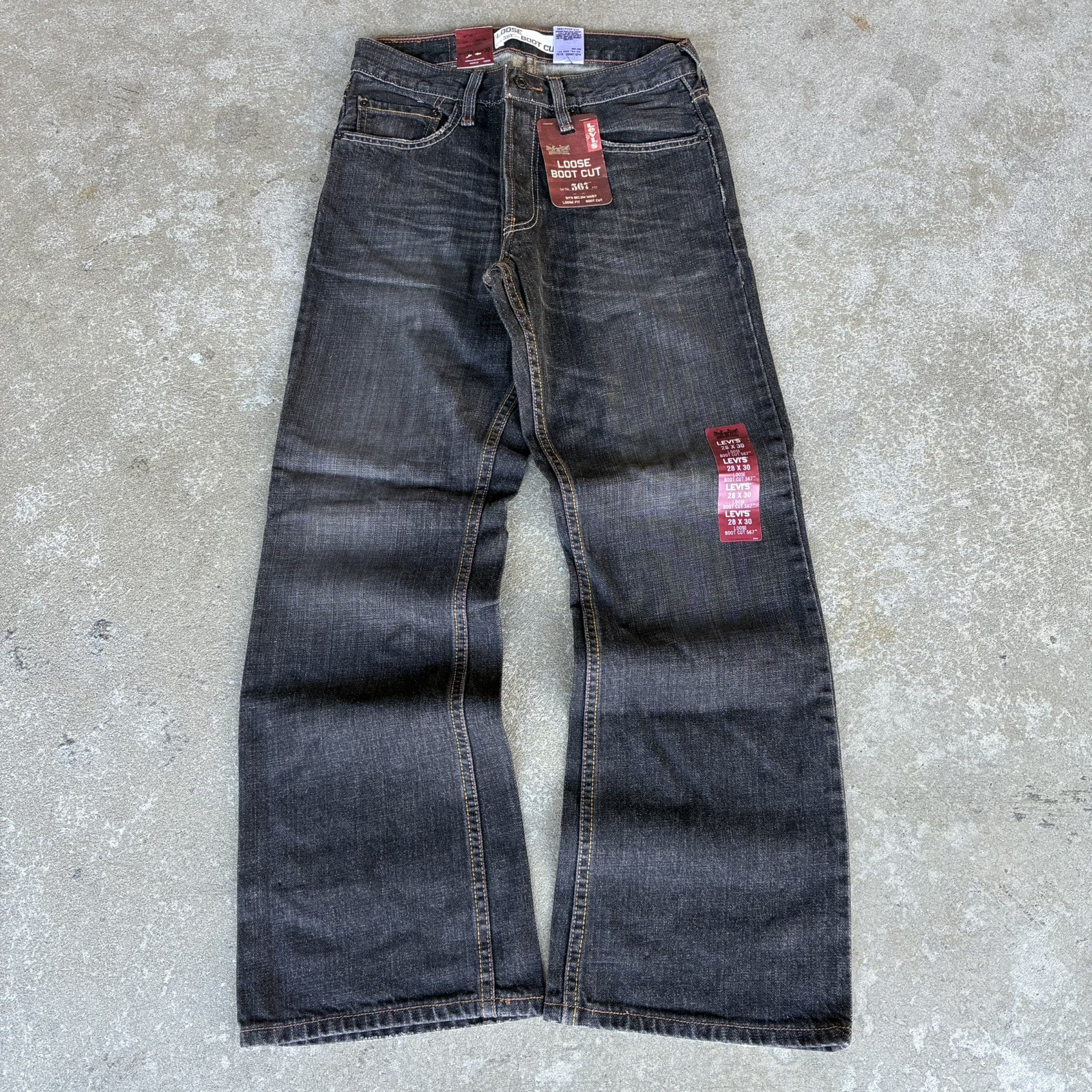 VTG Levi’s 567 Loose Boot Cut Black Jeans Men’s 28×30 DEADSTOCK
