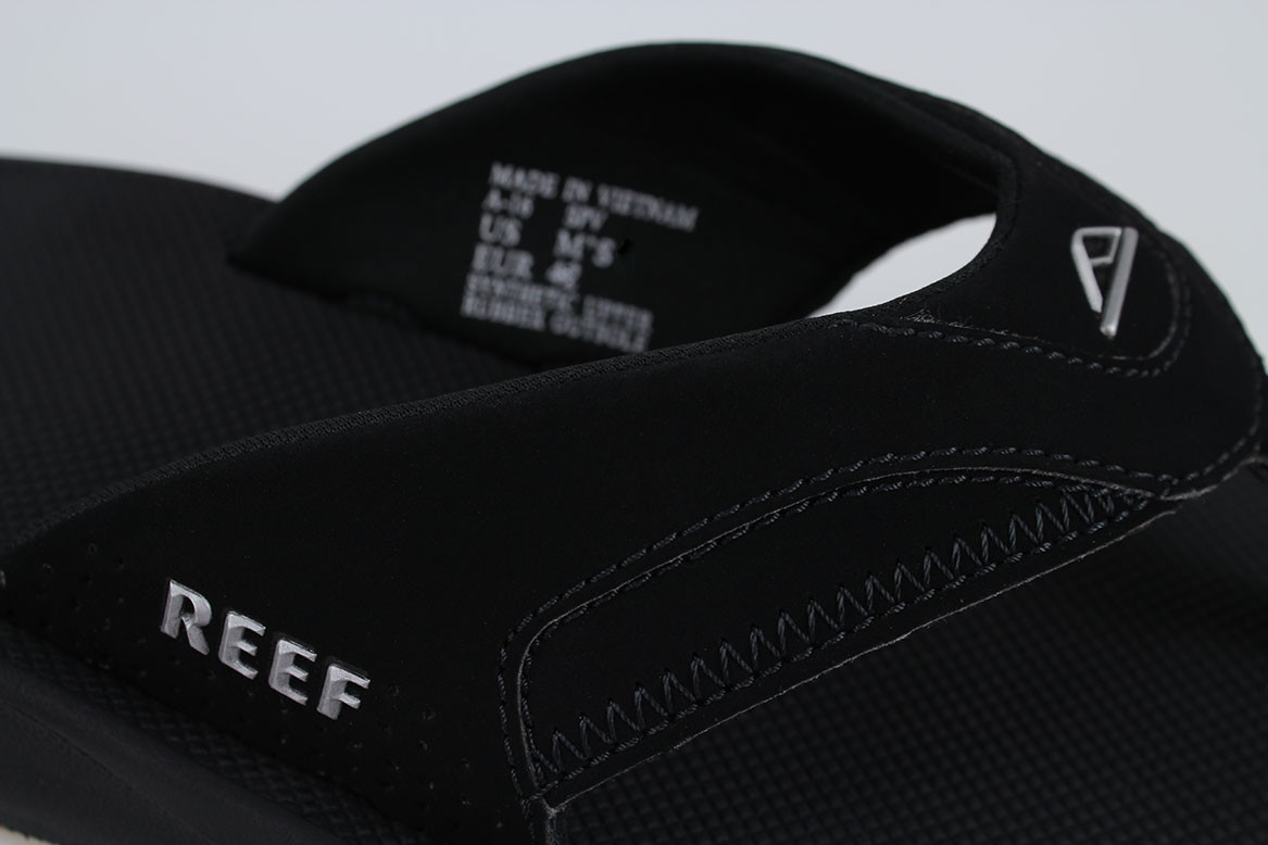 REEF FANNING BLACK/SILVER/GUM FLIP FLOPS THONG SANDALS BEACH MICK US MENS SIZES