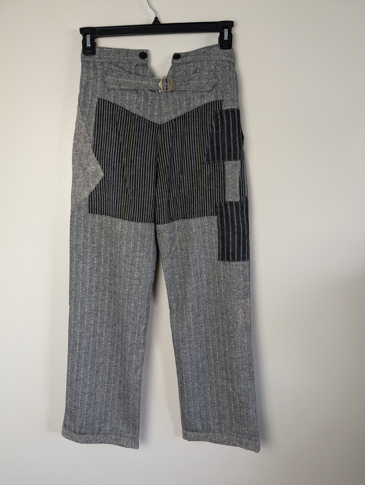 Free People x Sandrine Rose Herringbone Worker Patchwork Pants Tokyo Size 27 New