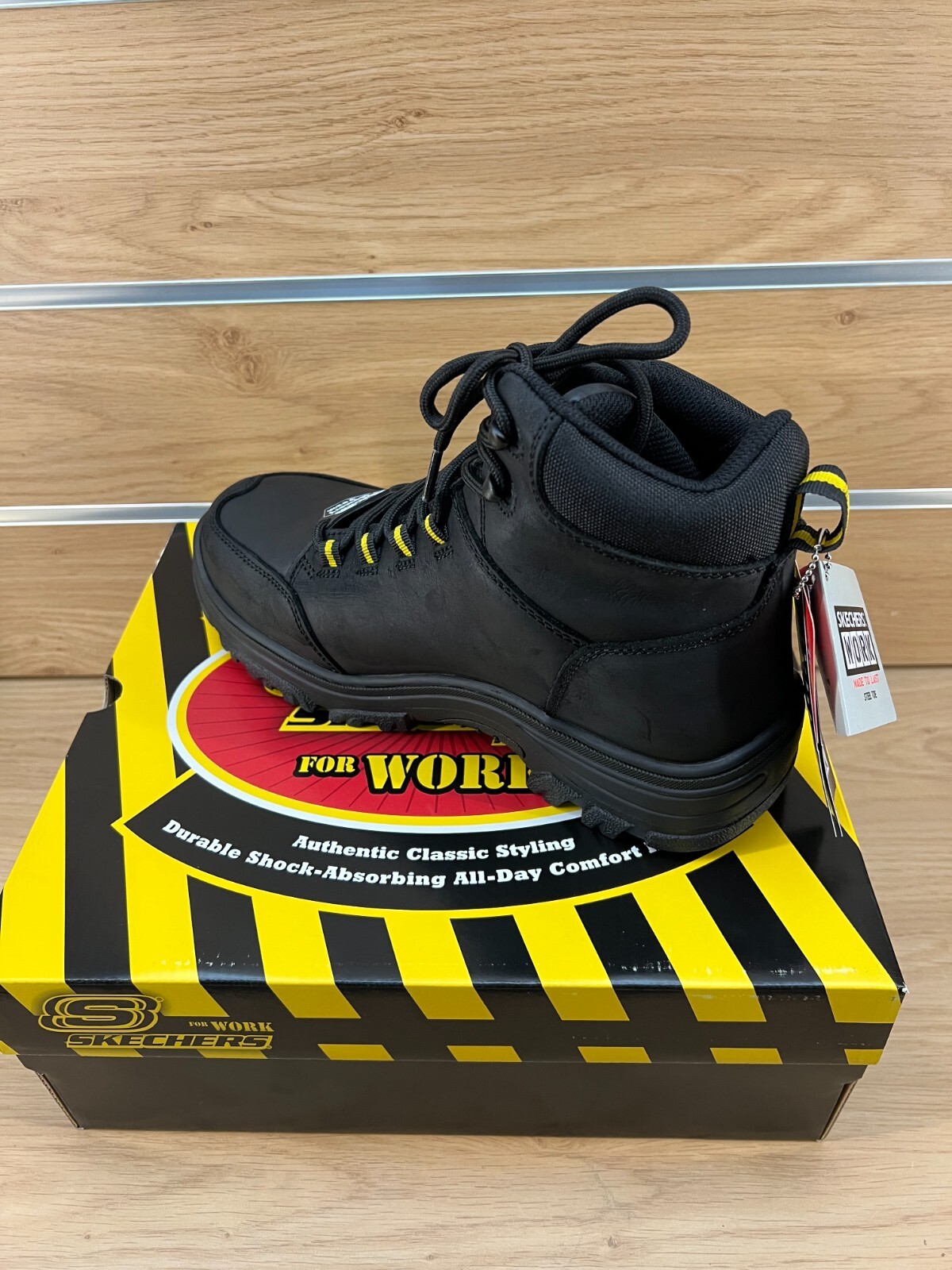 Men’s SKECHERS Work Burgin Benafick Steel Toe Work Boot Wide, (reg $124.95)