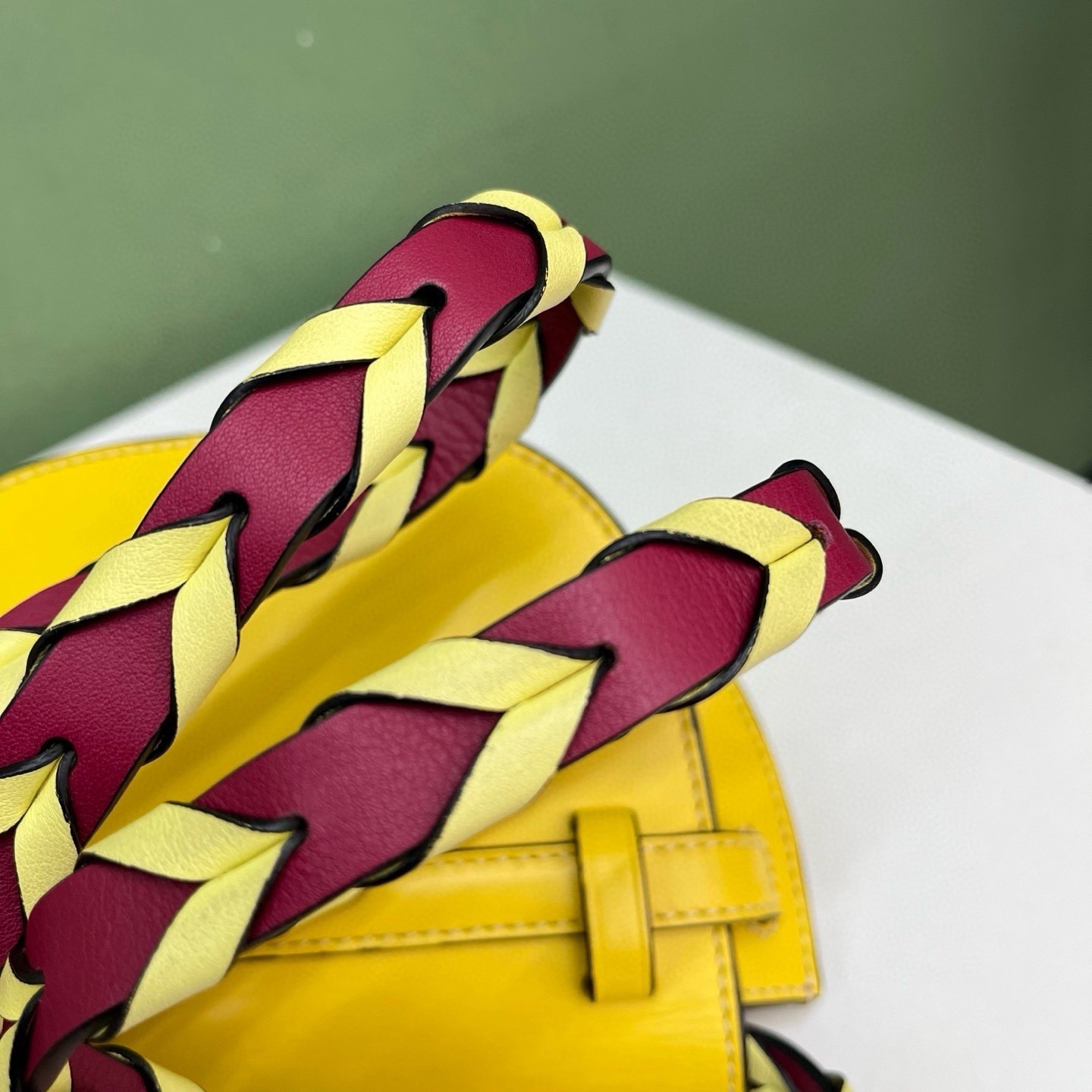 Loewe Pre-Owned Authentic Saddle Bag Yellow 19*13*9 Free Tracked Shipping