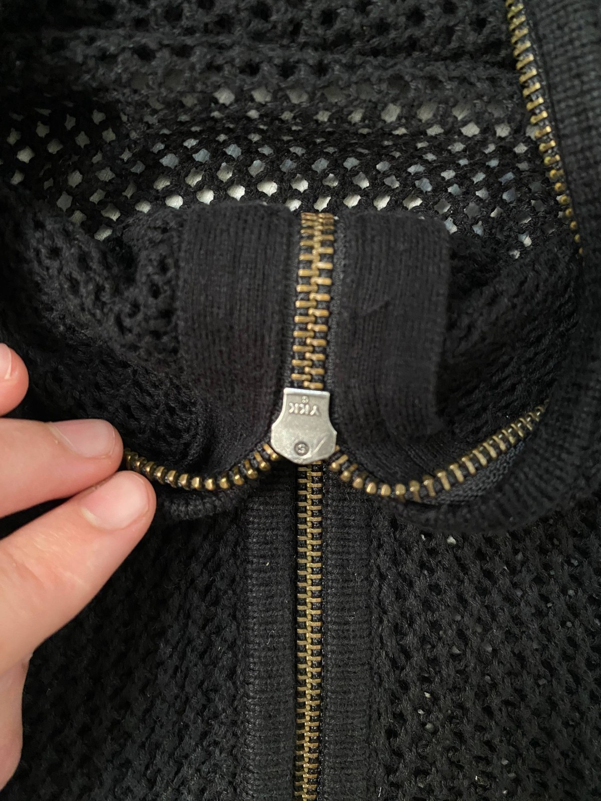 AllSaints Men’s Open Mesh Knit Sweater Cardigan Black Size Medium