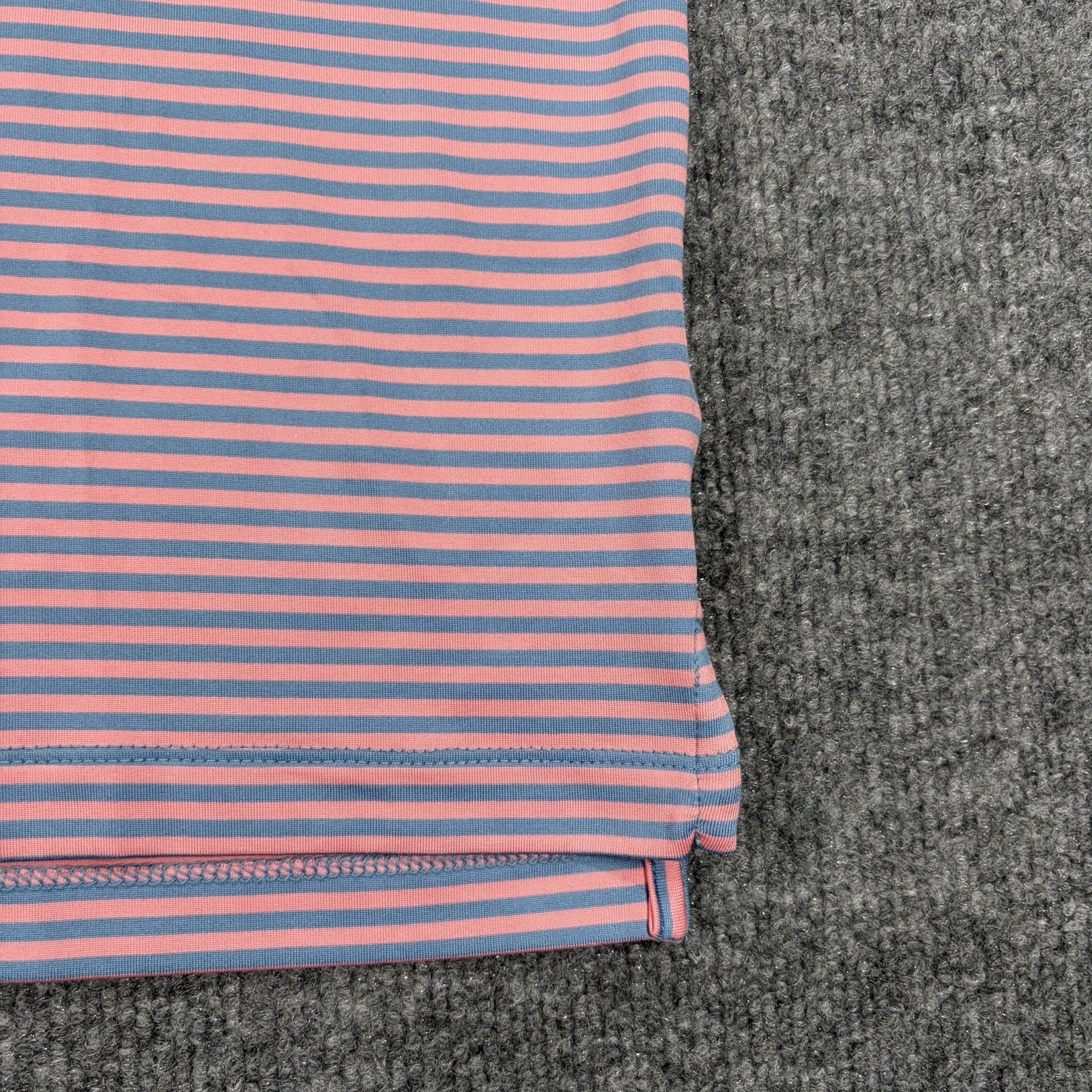 NWT J Crew Polo Shirt Men M Pink Blue Striped Performance Golf Stretch Athletic