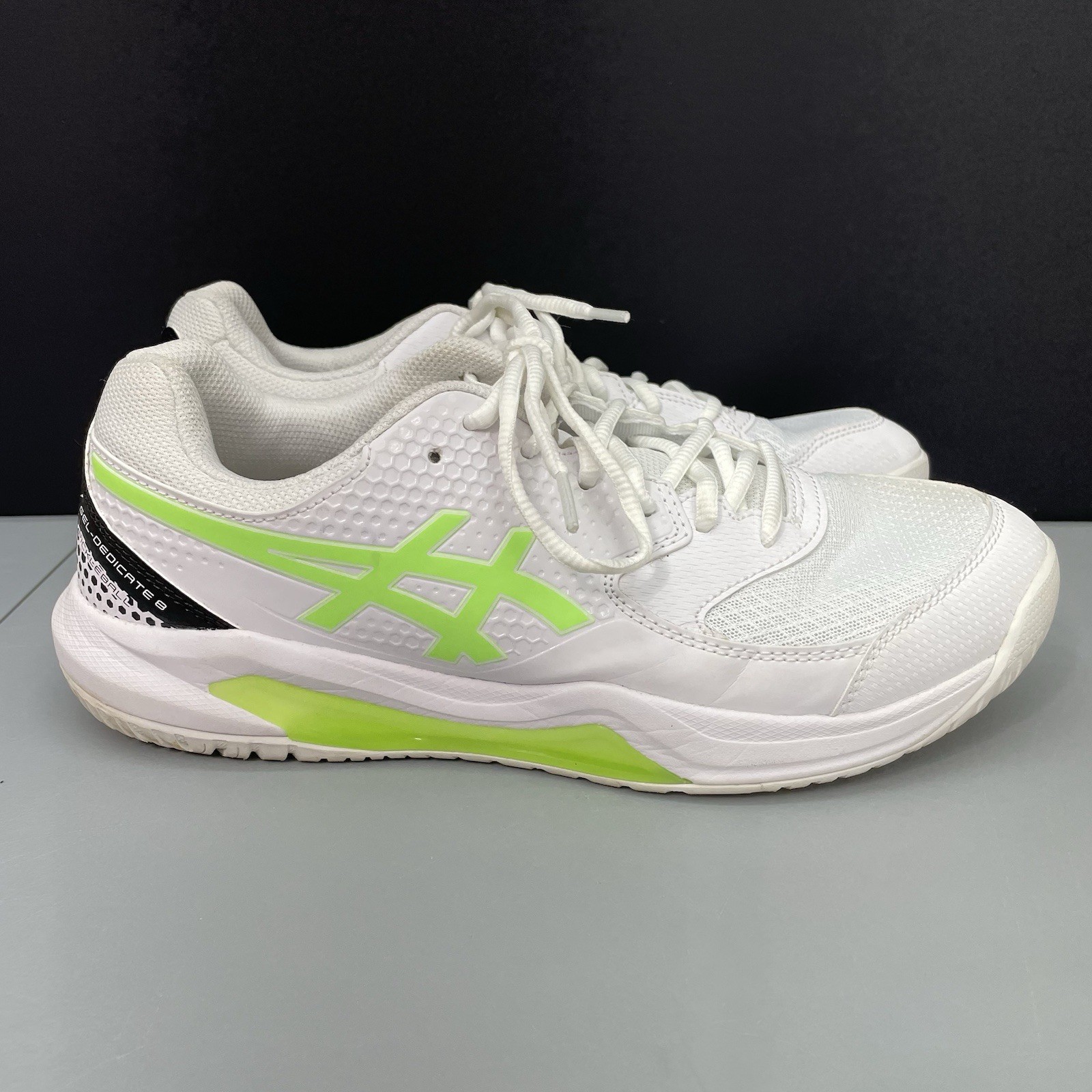Asics Gel Dedicate 8 Sneakers Shoes Court Tennis Pickleball White Mens 9.5