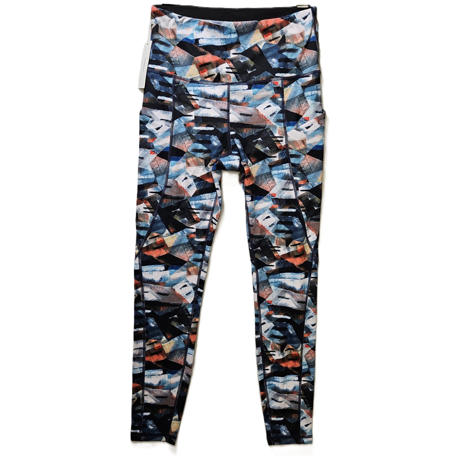 Ododos Women’s Geometric Print Leggings Size MD, High Waist, 2 Pockets, NEW!