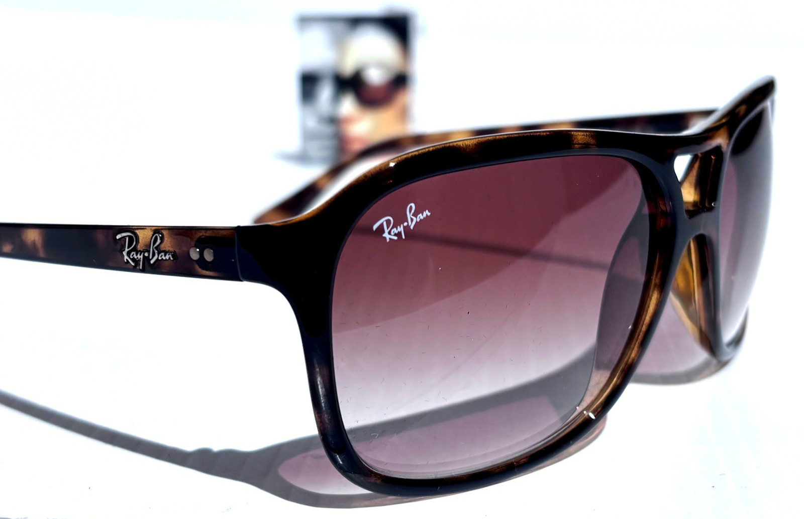 Ray Ban CATS 4000 Light Havana GRADIENT Crystal Brown Sunglass RB 4128 710/51