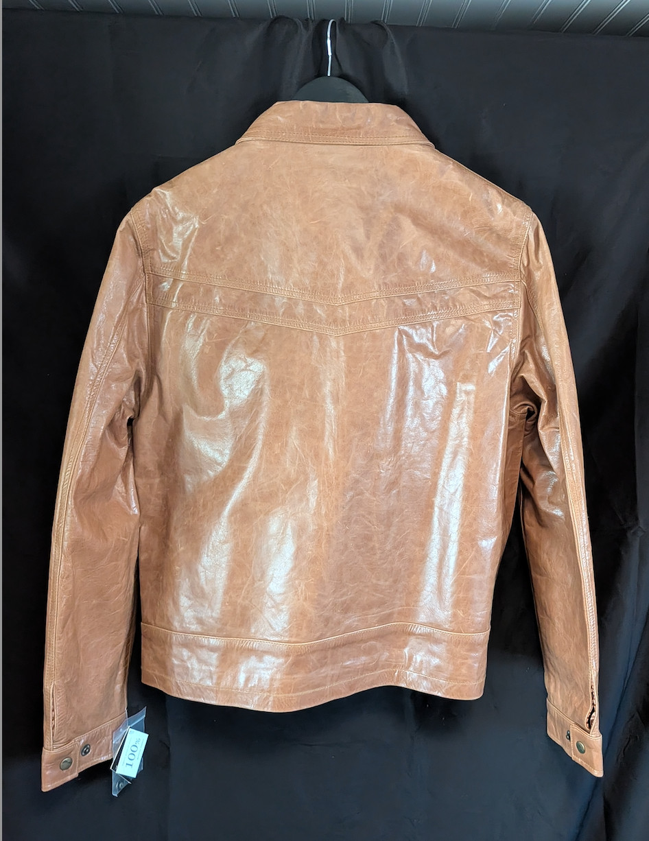 NWT Tanners Avenue 100% Genuine Leather Jacket Men’s XL In Cognac Color