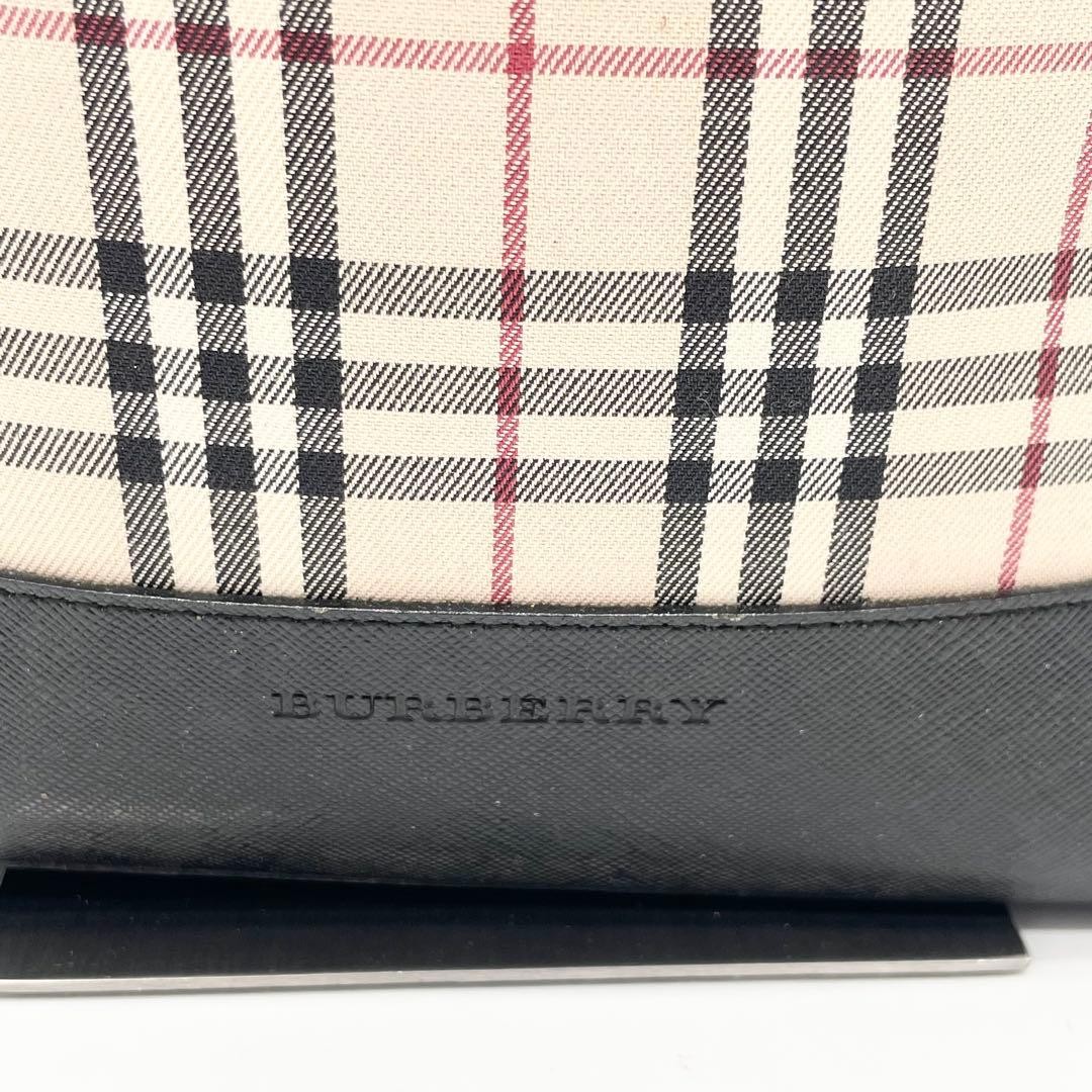 Burberry Nova Check Leather Tote Bag, 8.7×10.6×4.7in, Used