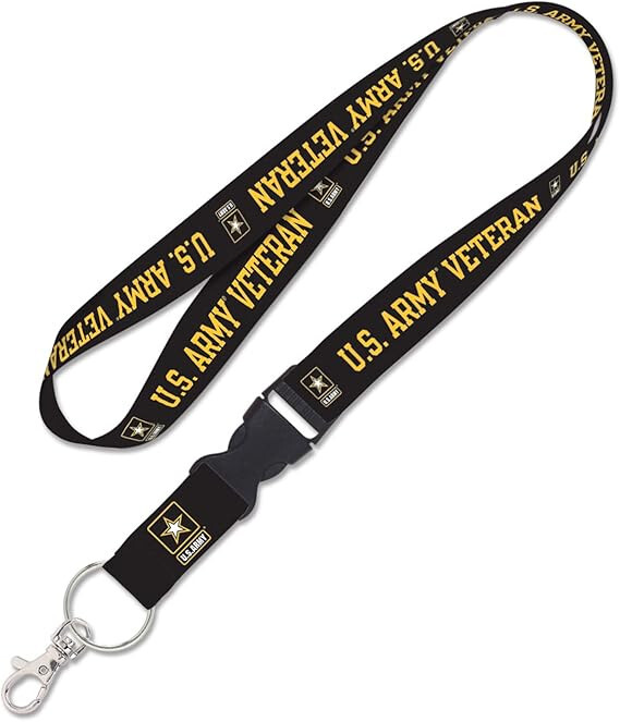NEW U.S. Army Veteran Lanyard w/Detachable buckle. Black