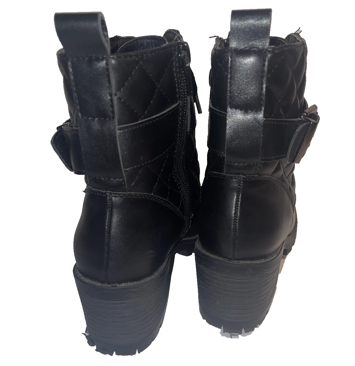 Steve Madden Platform Combat Style Boots W/ Side Zip, Black, Size 6M