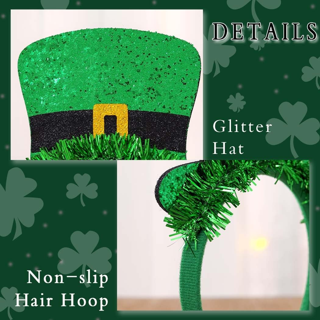 Uranian St. Patrick’s Day Headbands Green Hat 4.3*5.1 IN/11*13 cm,