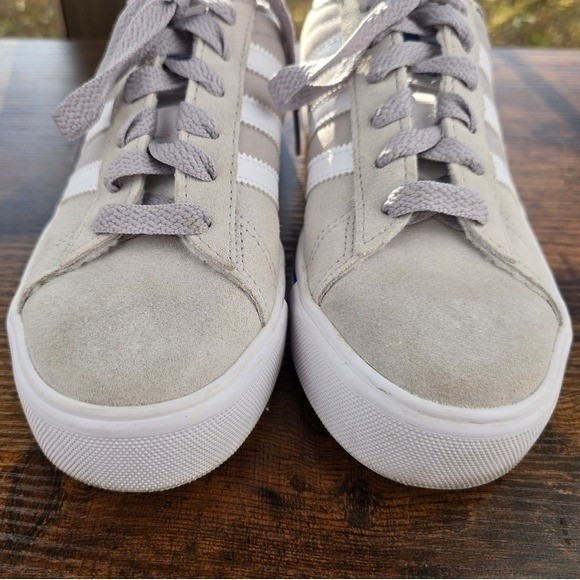 Adidas Campus Vulc Grey Suede White Three Stripes Royal Blue Sneakers