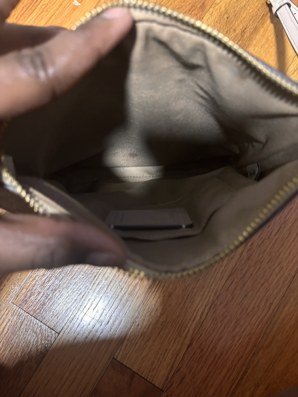 Coach Mini Rowan File Bag Light Khaki Signature Canvas Chalk Leather
