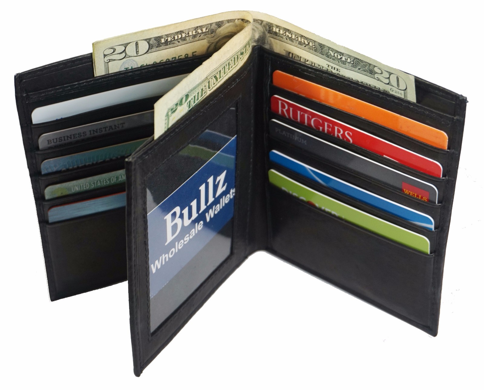 Men’s Genuine Leather Bifold Wallet Slim Hipster Cowhide Credit Card and ID New