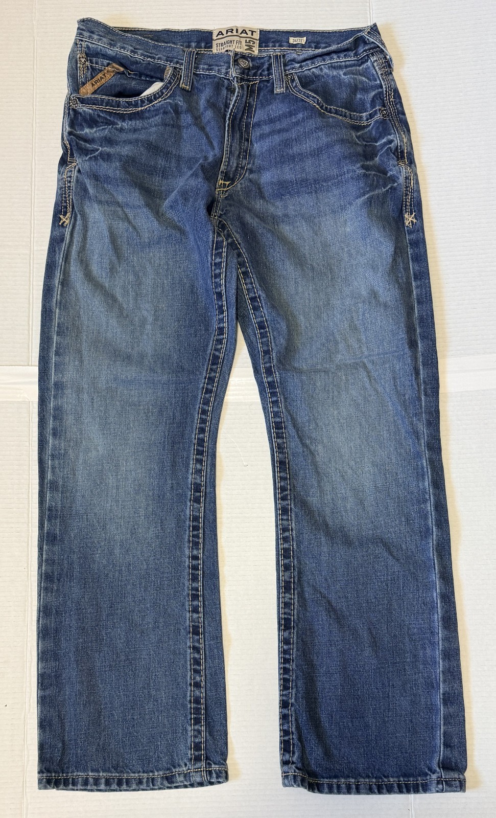 ARIAT M5 – Men’s Jeans – Straight Leg & Fit Western Denim Blue -Size 34×32