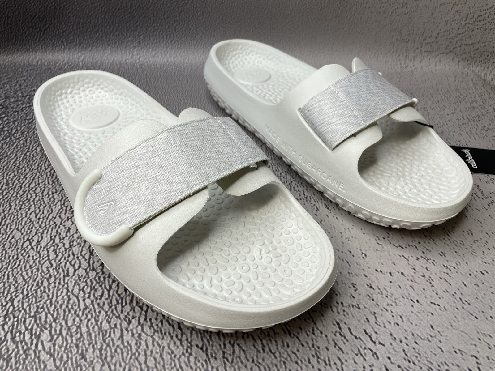 Allbirds Unisex Sugar Slide Sandals White Blizzard Eco Friendly Size M 13 W 15