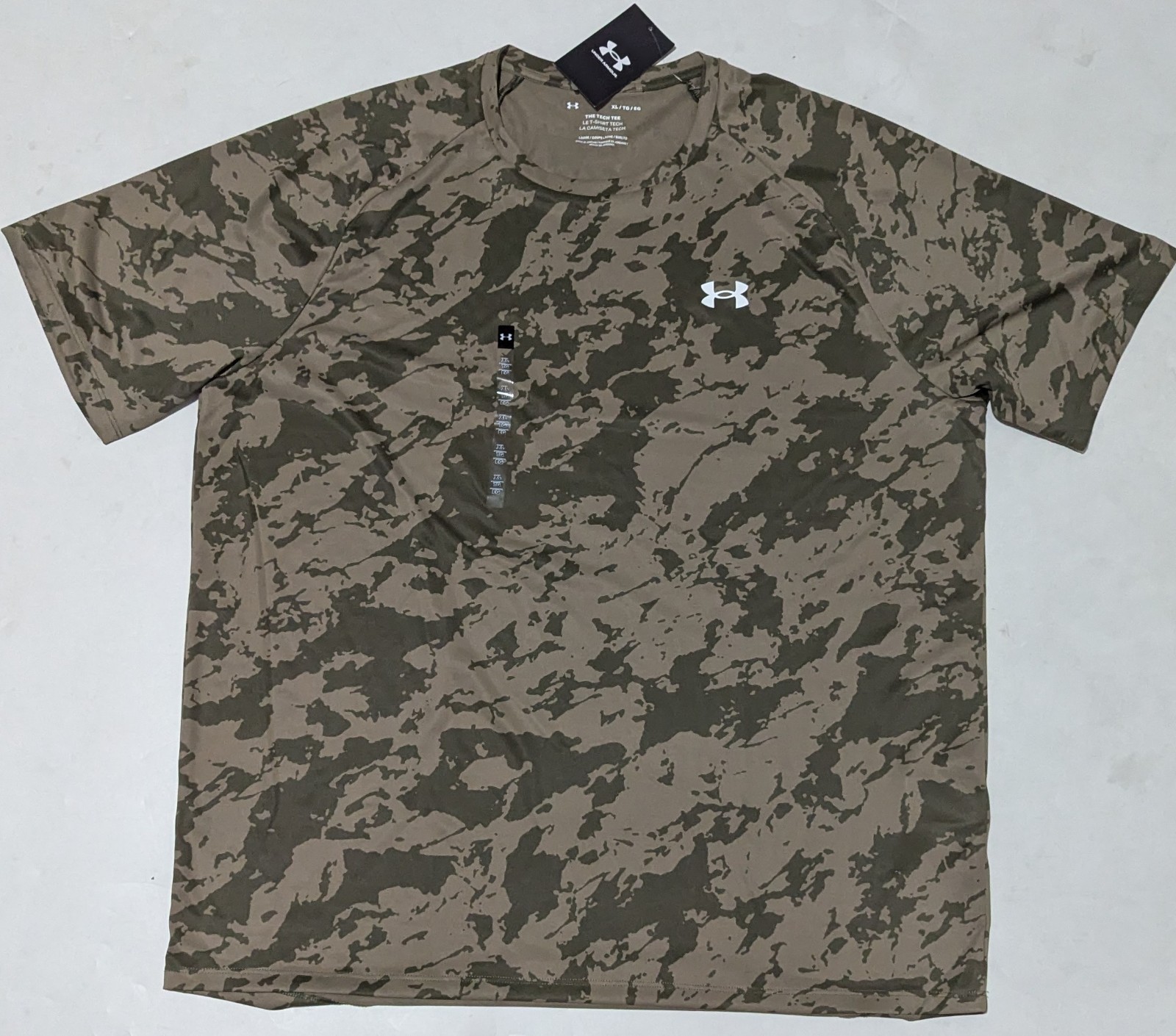Under Armour Tech 2.0 1325413 391 man green camo shirt M L Brand New