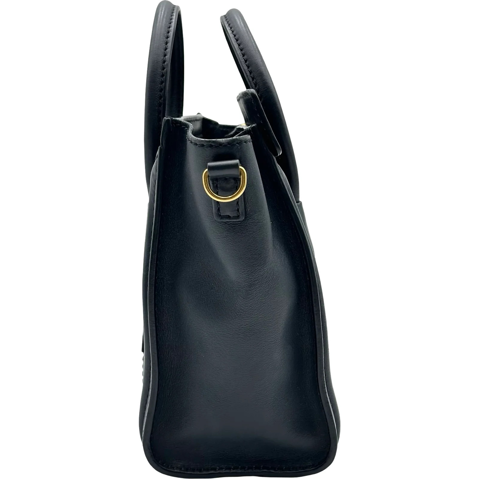 CELINE Luggage Nano Shopper Navy GHW Calfskin Shoulder Bag #2351