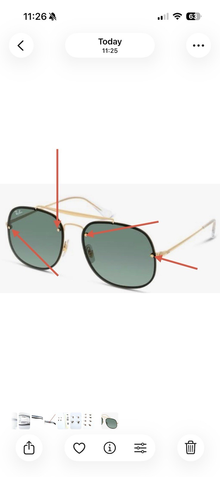 Ray Ban RB3583N Blaze General Golden Replacement Lenses Screws Kit Genuine New