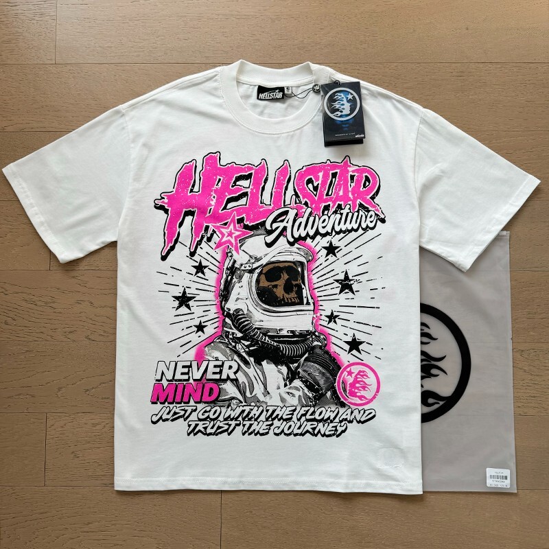 Mens Hell Studios star Skeleton astronaut printed Tee short sleeved T-shirt