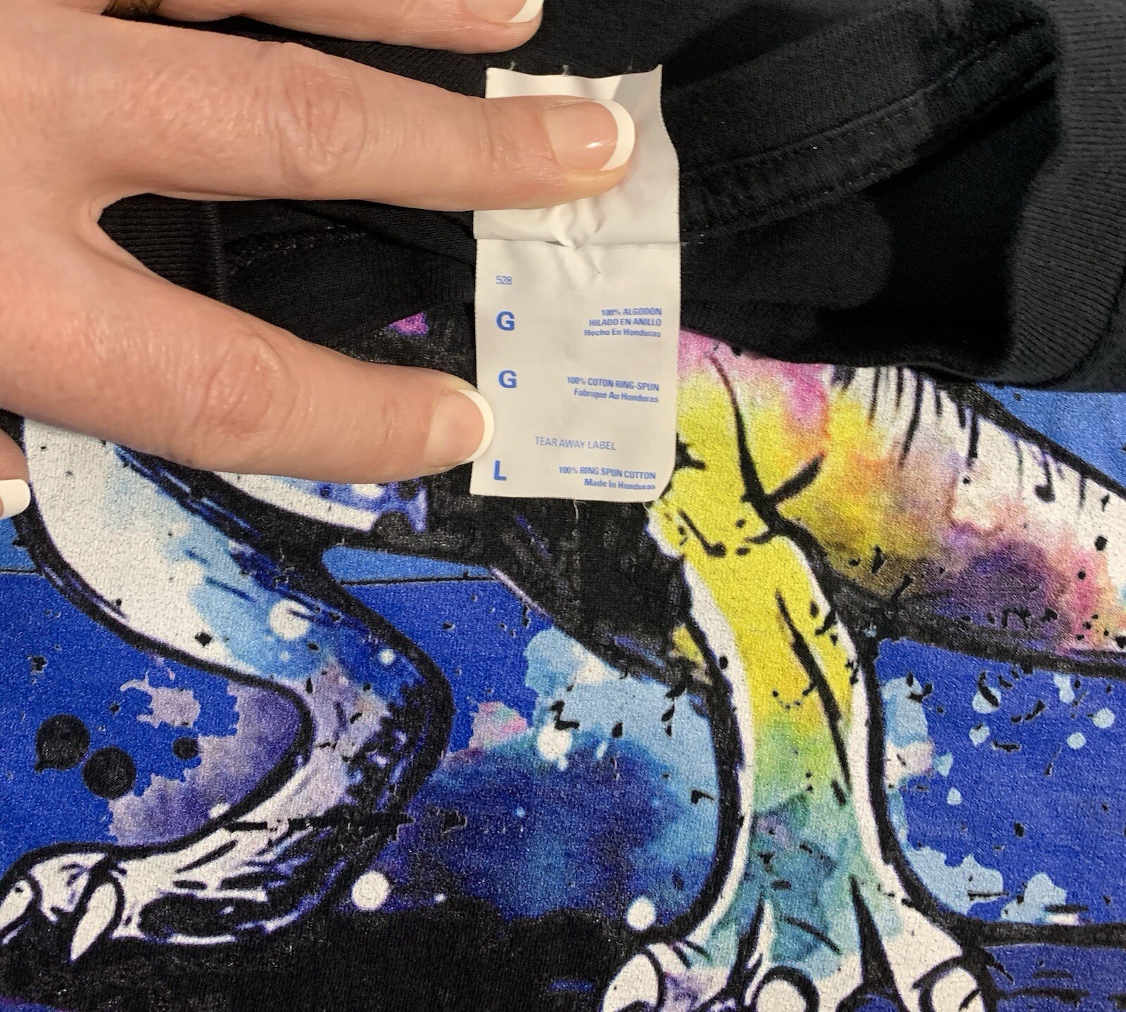 T Rex Unicorn Port & Company Black Graphic Tee Size Large