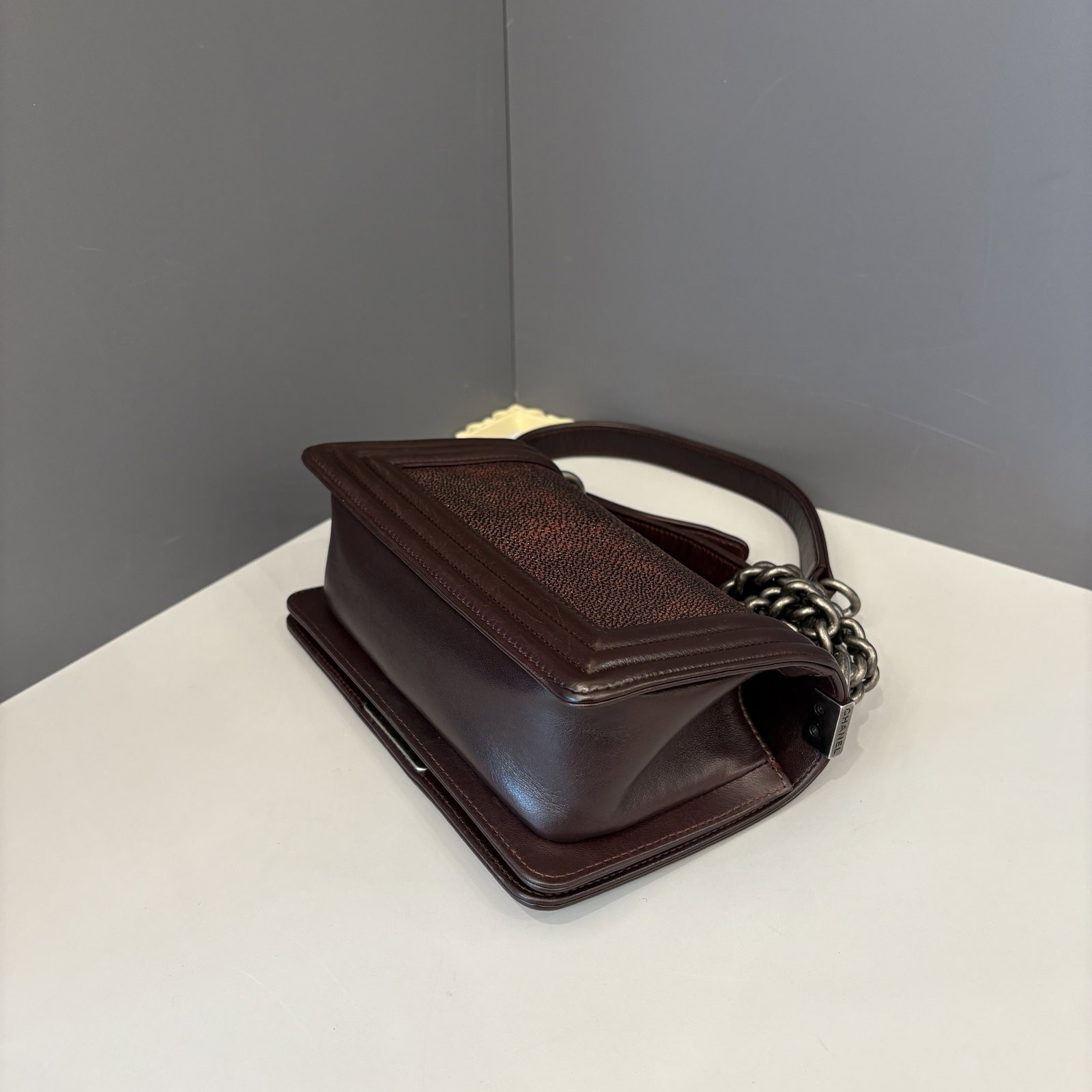 Chanel Mini Boy Flap Burgundy Galuchat Stingray (hs032826g3)