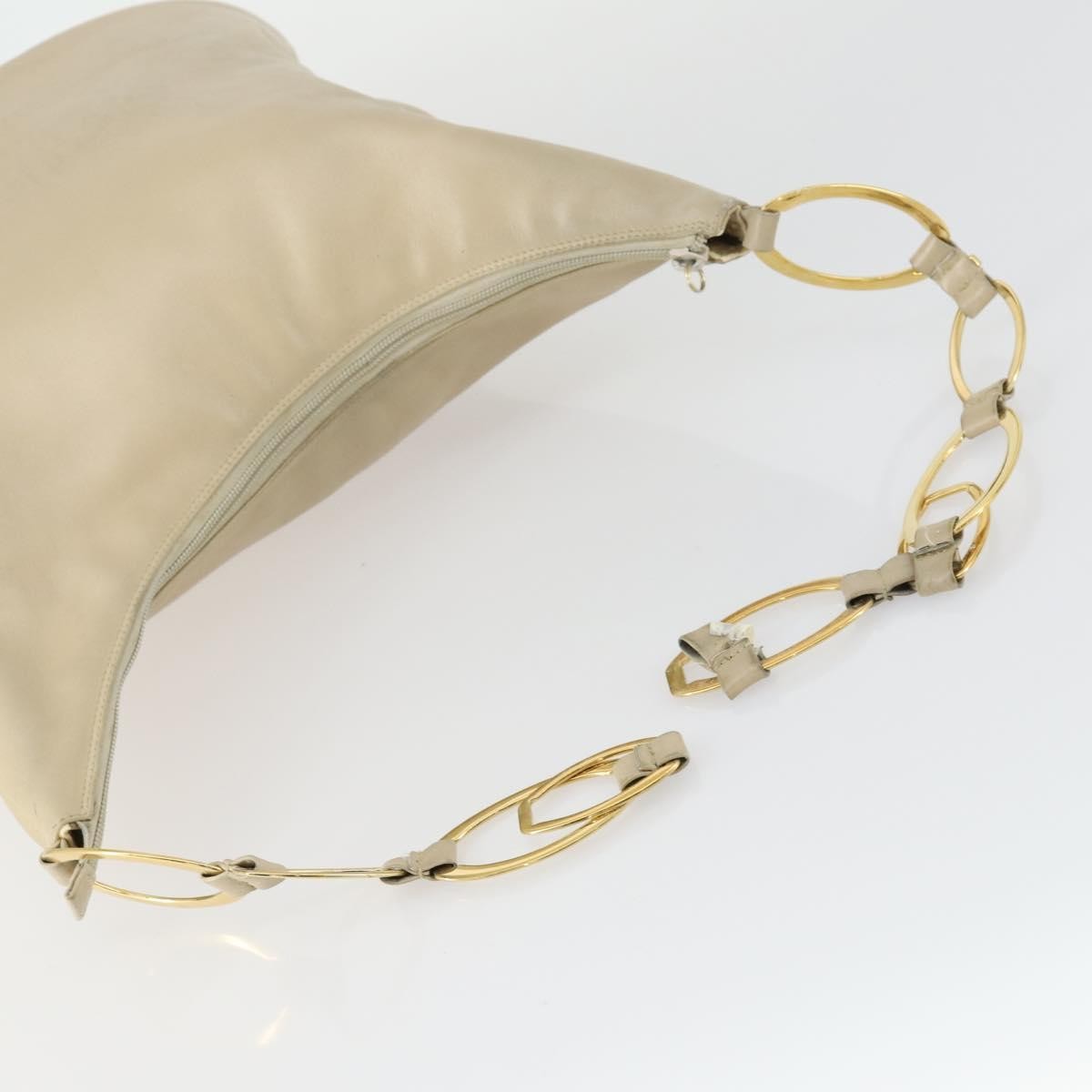 GUCCI Bamboo Shoulder Bag Suede Leather 2 Set Beige Navy Auth 151614