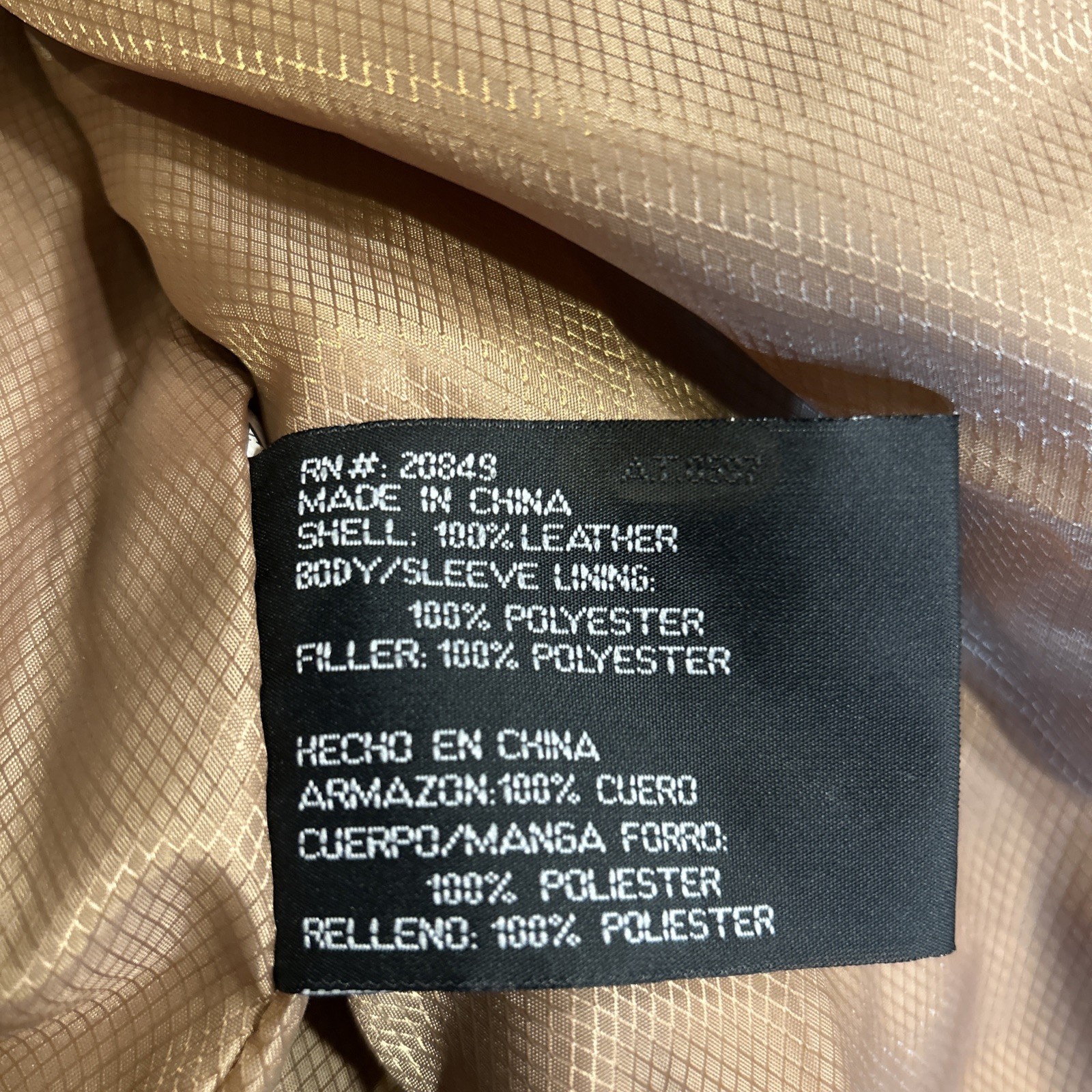 Vintage Phase Two 3X Brown Camel Leather Coat Mid Thigh Length GUC Zip Front