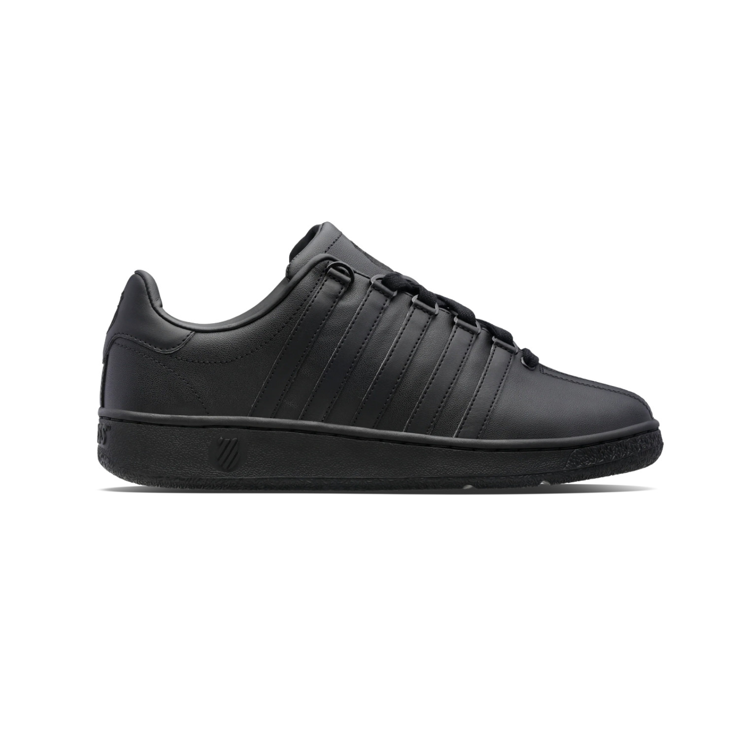 K-Swiss Men’s Classic VN Leather Sneaker, Regular Fit, Black/Black, Size Options