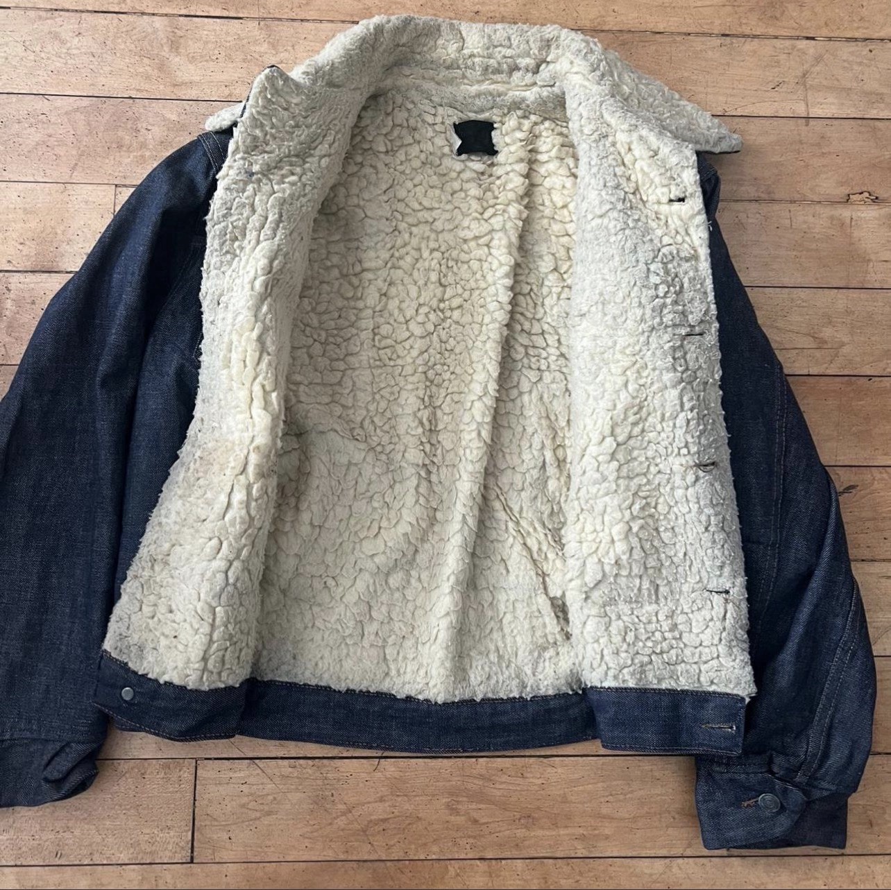 Vintage 70’s Roebucks Sharpa Denim Jacket Size Medium