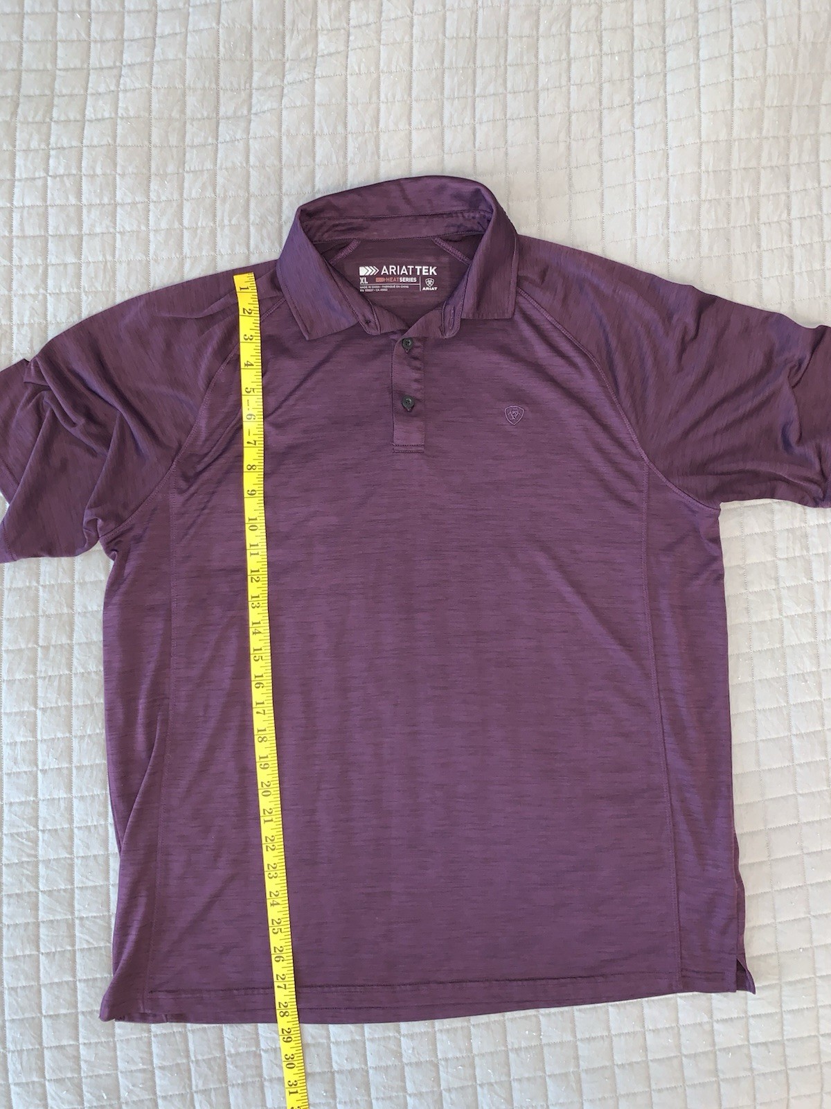ARIAT TEK Heat Series Mens Large Burgandy Short Sleeve Polo Shirt