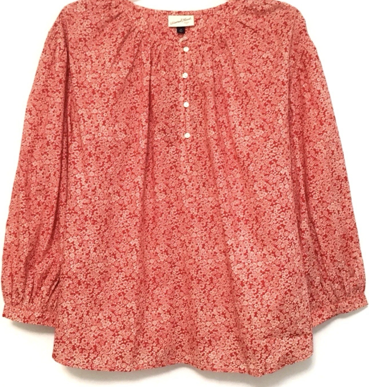 Universal Thread Balloon Sleeve red floral top Large