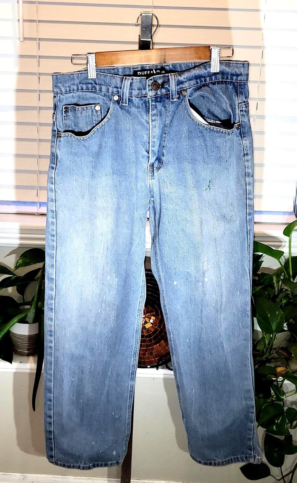 Buffalo Outdoor Light Blue Denim Straight Jeans Men’s Size 32 Waist x 30 Length