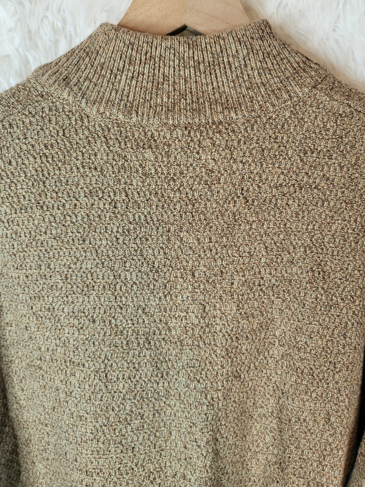 Chaps Mens Cardigan Sweater Henley Elbow Pads Size XL Tan