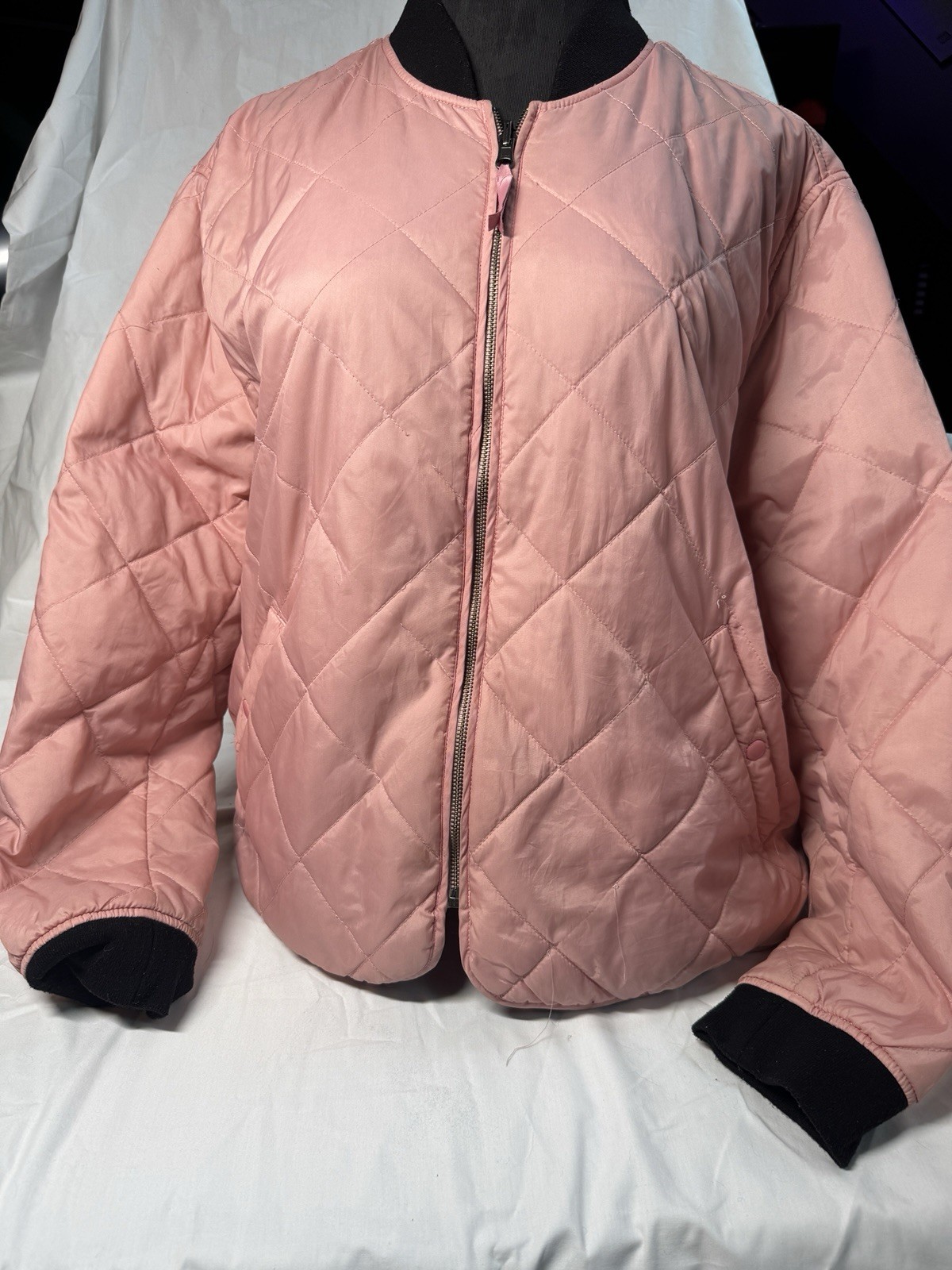 Golf le Fleur Reversible Quilted Bomber Jacket XL Pink Floral Tyler 2019